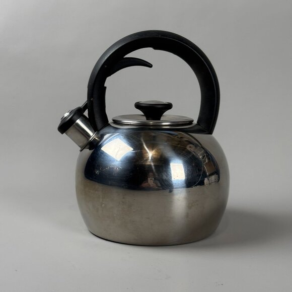 KitchenAid 2 QT Stainless Steel Whistling Tea Kettle With Black Handle - Picture 1 of 6